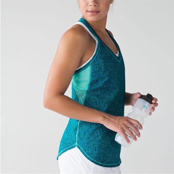 Lululemon Fast Lane Singlet Foli Manifesto Teal size small - Picture 1 of 8